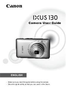 Canon Digital Ixus 130 manual. Camera Instructions.